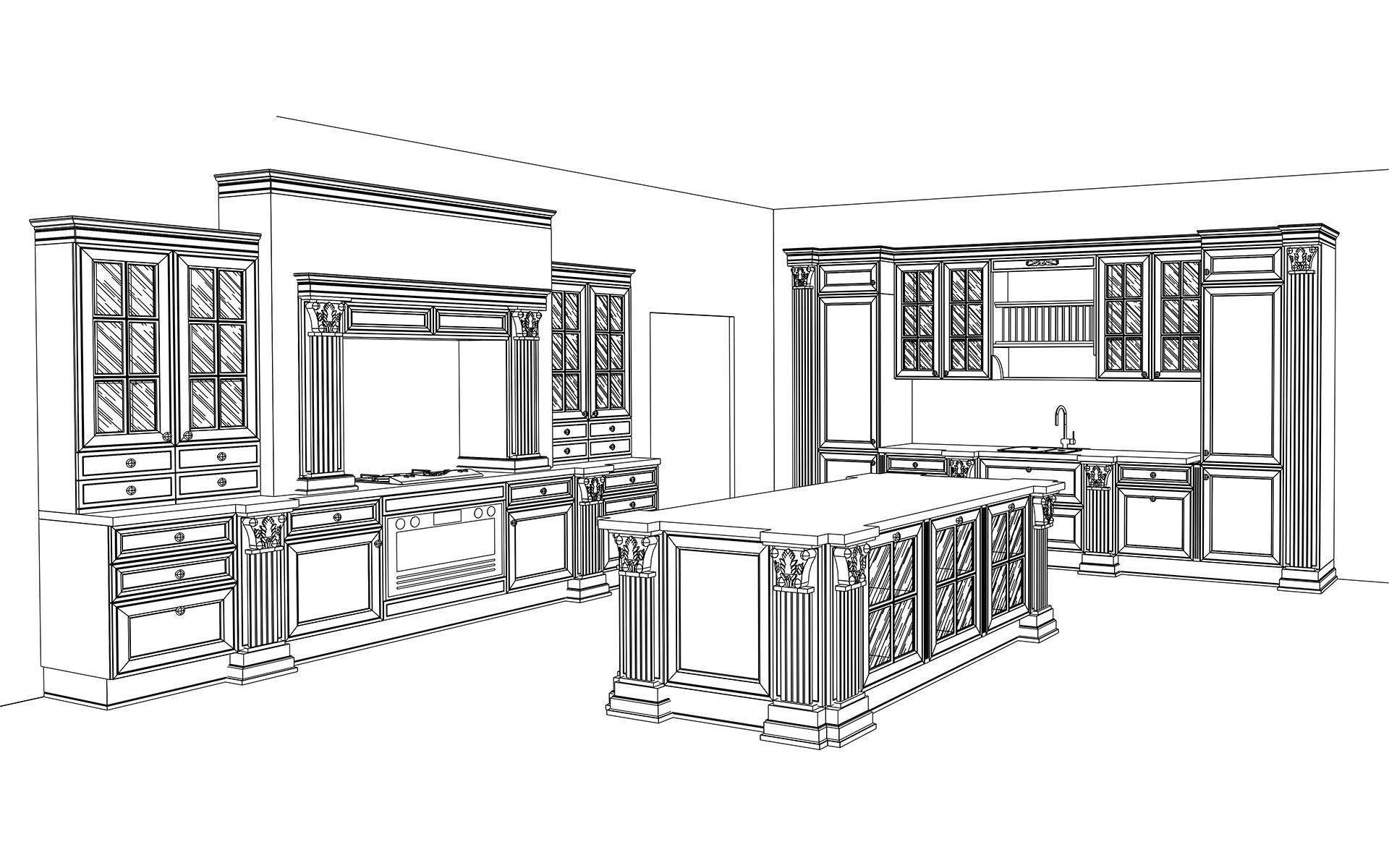 Изображение конфигурации современной кухни Nika
