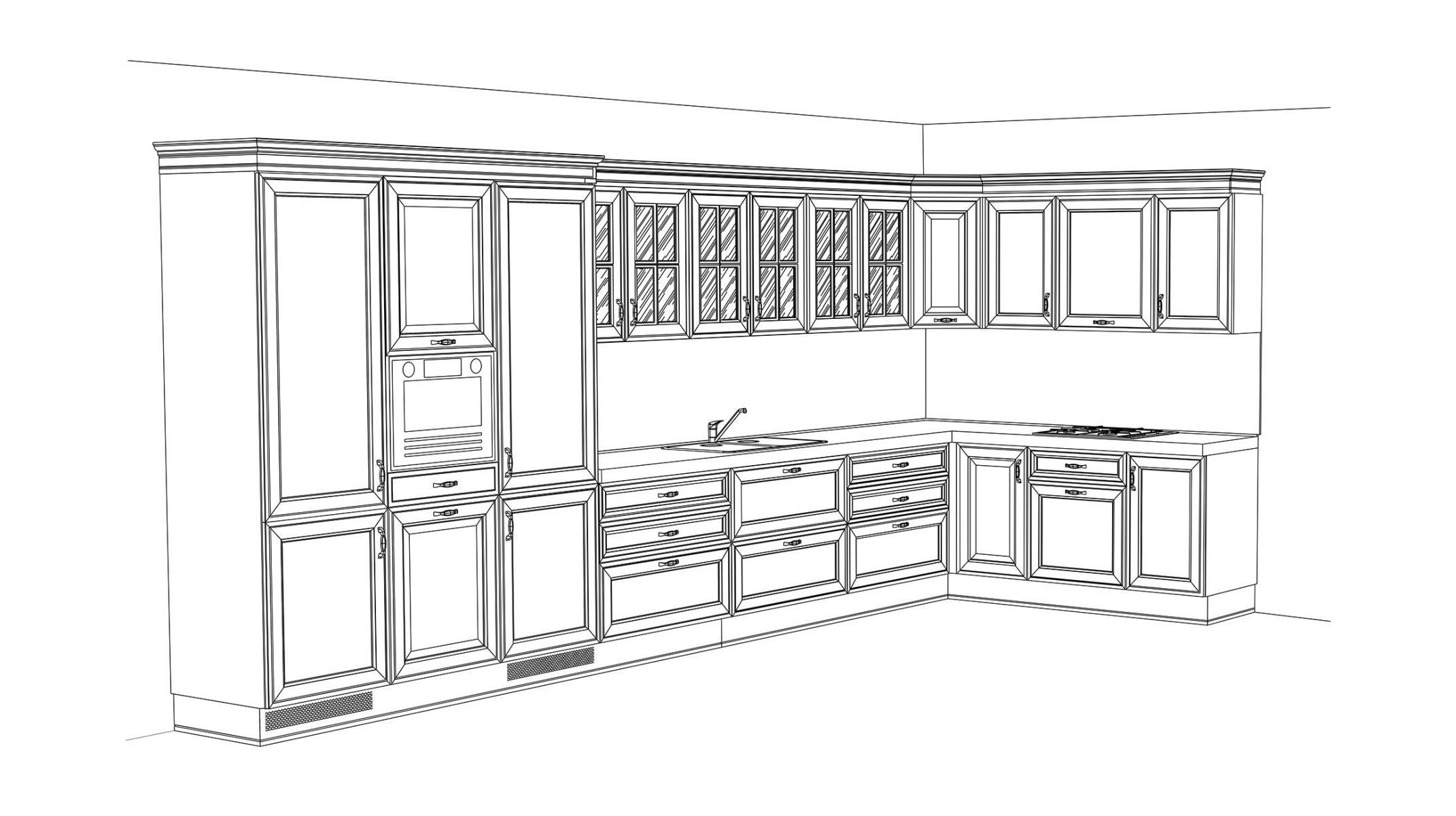 Изображение конфигурации современной кухни Nika